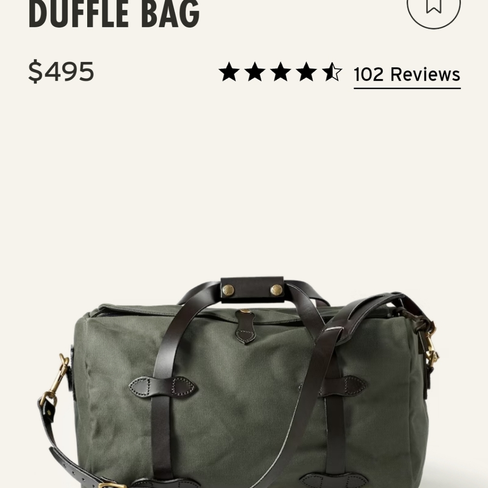 Filson Small Duffle Bag NWOT